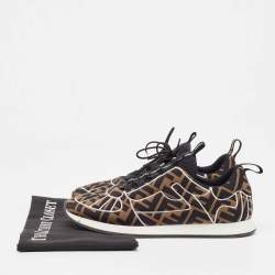 مملوكة مسبقًا Fendi Brown Nylon F Freedom Low Top Sneakers Size 38