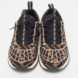 مملوكة مسبقًا Fendi Brown Nylon F Freedom Low Top Sneakers Size 38