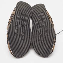 مملوكة مسبقًا Fendi Brown Nylon F Freedom Low Top Sneakers Size 38
