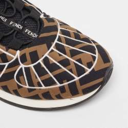 مملوكة مسبقًا Fendi Brown Nylon F Freedom Low Top Sneakers Size 38