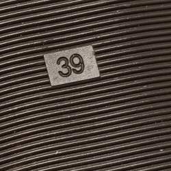 Pre Owned Fendi Brown Zucca Canvas Logo Bow Ballet Flats Size 39