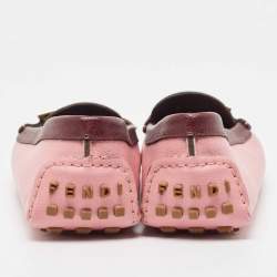 Pre Owned Fendi Tricolor Leather FF Buckle Loafers Size 41