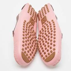 Pre Owned Fendi Tricolor Leather FF Buckle Loafers Size 41