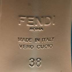 Pre Owned Fendi Blue Satin and Tulle Fabric Colibri Slingback Pumps Size 38