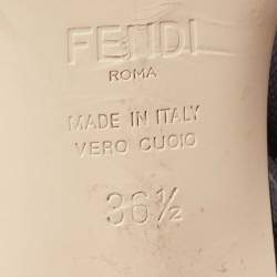 Pre Owned Fendi Black/White Mesh and Canvas Colibri Slingback Pumps Size 36.5