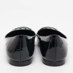 مملوكة مسبقًا Fendi Black Patent Leather Cap Toe Ballet Flats Size 37.5