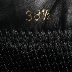 Pre Owned Fendi Black Mesh and Leather Printed Sneakers Size 38.5