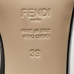 Pre Owned Fendi Brown/Beige Zucca Velvet Slide Sandals Size 39