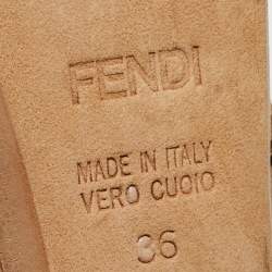 Pre Owned Fendi Brown Python Embossed Leather Peep Toe Pumps Size 36