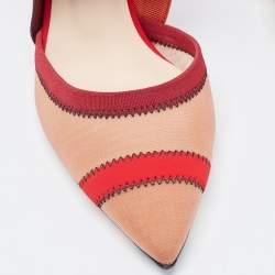 مملوكة مسبقًا Fendi Multicolor Mesh and Fabric Colibri Slingback Pumps Size 40