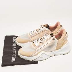 Fendi Tricolor Suede and Mesh Flow Low Top Sneakers Size 38 