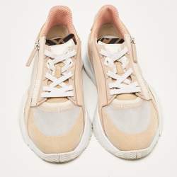 Fendi Tricolor Suede and Mesh Flow Low Top Sneakers Size 38 