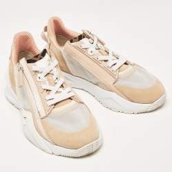 Fendi Tricolor Suede and Mesh Flow Low Top Sneakers Size 38 