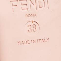 Pre Owned Fendi Gold Leather T-Strap Flat Sandals Size 38