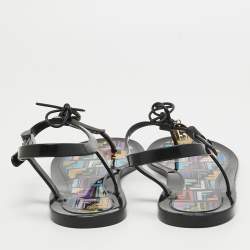 Fendi Black Jelly Sunny Thong Flat Sandals Size 40