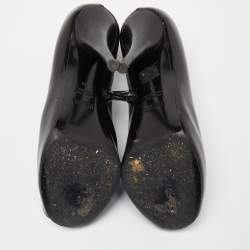 Fendi Black Patent Leather and Mesh Open Toe Booties Size 36