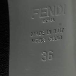 Pre Owned Fendi Black Leather and Mink Fur Trim Pointed Toe Pumps Size 36