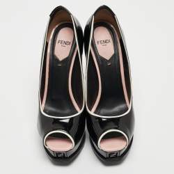 Fendi Black Patent Leather Fendista Pumps Size 37