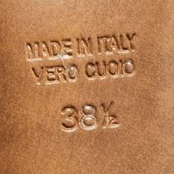 Pre Owned Fendi Metallic Braided Textured Suede Ankle Strap Sandals Size 38.5