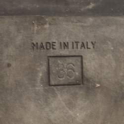 Pre Owned Fendi Brown Zucca Canvas and Leather FF Buckle Slides Size 36