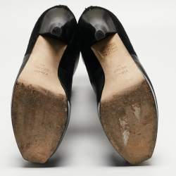 Pre Owned Fendi Black Calf and Leather Knee Length Boots Size 40