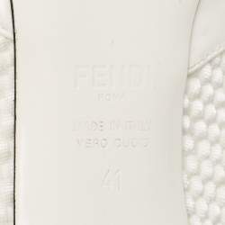 مملوكة مسبقًا Fendi White Woven Fabric Square Pumps Size 41