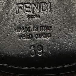 Fendi Multicolor Velvet and Nubuck Leather Mules Size 39