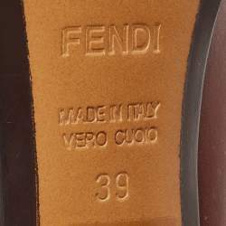 Pre Owned Fendi Burgundy Leather Pumps Size 39