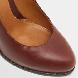 Pre Owned Fendi Burgundy Leather Pumps Size 39