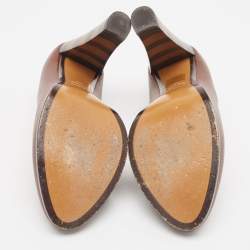 Pre Owned Fendi Burgundy Leather Pumps Size 39