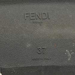 Pre Owned Fendi Black/Tobacco Zucca Knit Fabric Rockoko Sneakers Size 37