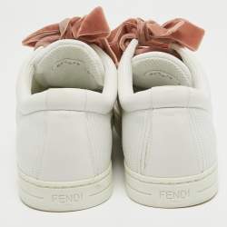 Pre Owned Fendi White Leather Low Top Sneakers Size 40