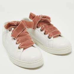 Pre Owned Fendi White Leather Low Top Sneakers Size 40