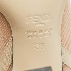 Pre Owned Fendi Beige Mesh Colibri Ankle Boots Size 38