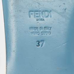 Pre Owned Fendi Multicolor Leather Flowerland Flat Slides Size 37 