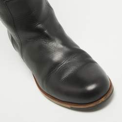 Pre Owned Fendi Black Leather Knee Length Boots Size 39