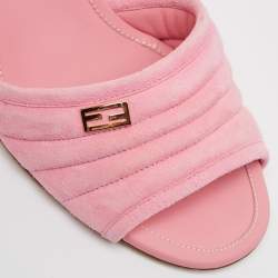 Fendi Pink Suede and Jelly Promenade Sandals Size 40