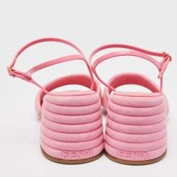 Fendi Pink Suede and Jelly Promenade Sandals Size 40