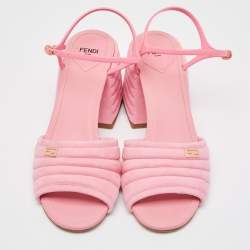 Fendi Pink Suede and Jelly Promenade Sandals Size 40