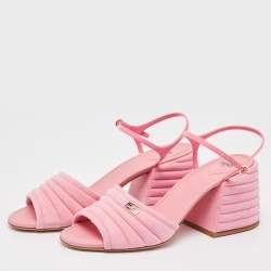 Fendi Pink Suede and Jelly Promenade Sandals Size 40