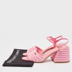 Fendi Pink Suede and Jelly Promenade Sandals Size 40