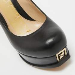 Pre Owned Fendi Black Leather Fendista Pumps Size 41
