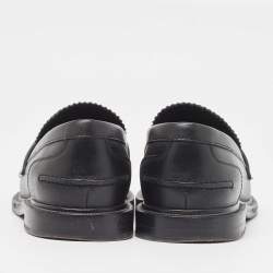 Fendi Black Leather Slip On Loafers Size 36