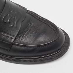 Fendi Black Leather Slip On Loafers Size 36