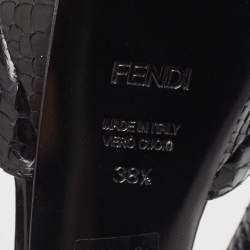 Fendi Black Python Bubble Platform Ankle Strap Sandals Size 38.5
