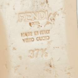 مملوكة مسبقًا Fendi Blue/Black Zucca Velvet Flat Slides Size 37.5