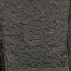 Pre Owned Fendi Brown/Black Zucca Canvas and Patent Leather Wedge Sandals Size 35