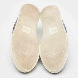 Pre Owned Fendi Black Leather Knitted Logo Rockoclick Slip-On Sneakers Size 38