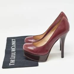 Fendi Burgundy Leather Fendista Pumps Size 37