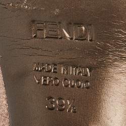 Pre Owned Fendi Purple Multicolor Glitter Leather Cut Out Slingback Sandals Size 39.5